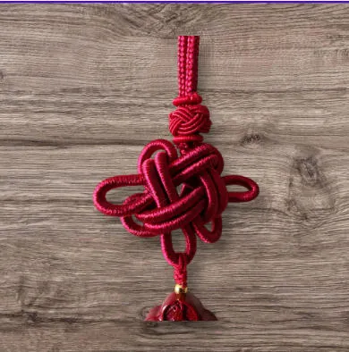 Handcrafted Purple Golden Cinnabar Gourd Feng Shui Tassel – Fire Element Protection & Abundance Car & Home Hanging Decor (40cm) thumbnail 6