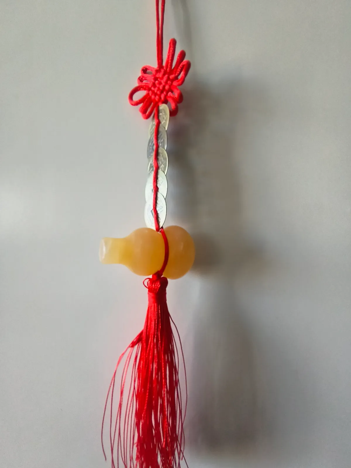 Handcrafted Yellow Jade Gourd Feng Shui Tassel | Earth Element Grounding Decor thumbnail 4